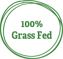 100% Grass Fed in Green Circle