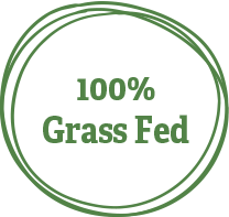 100% Grass Fed in green circle